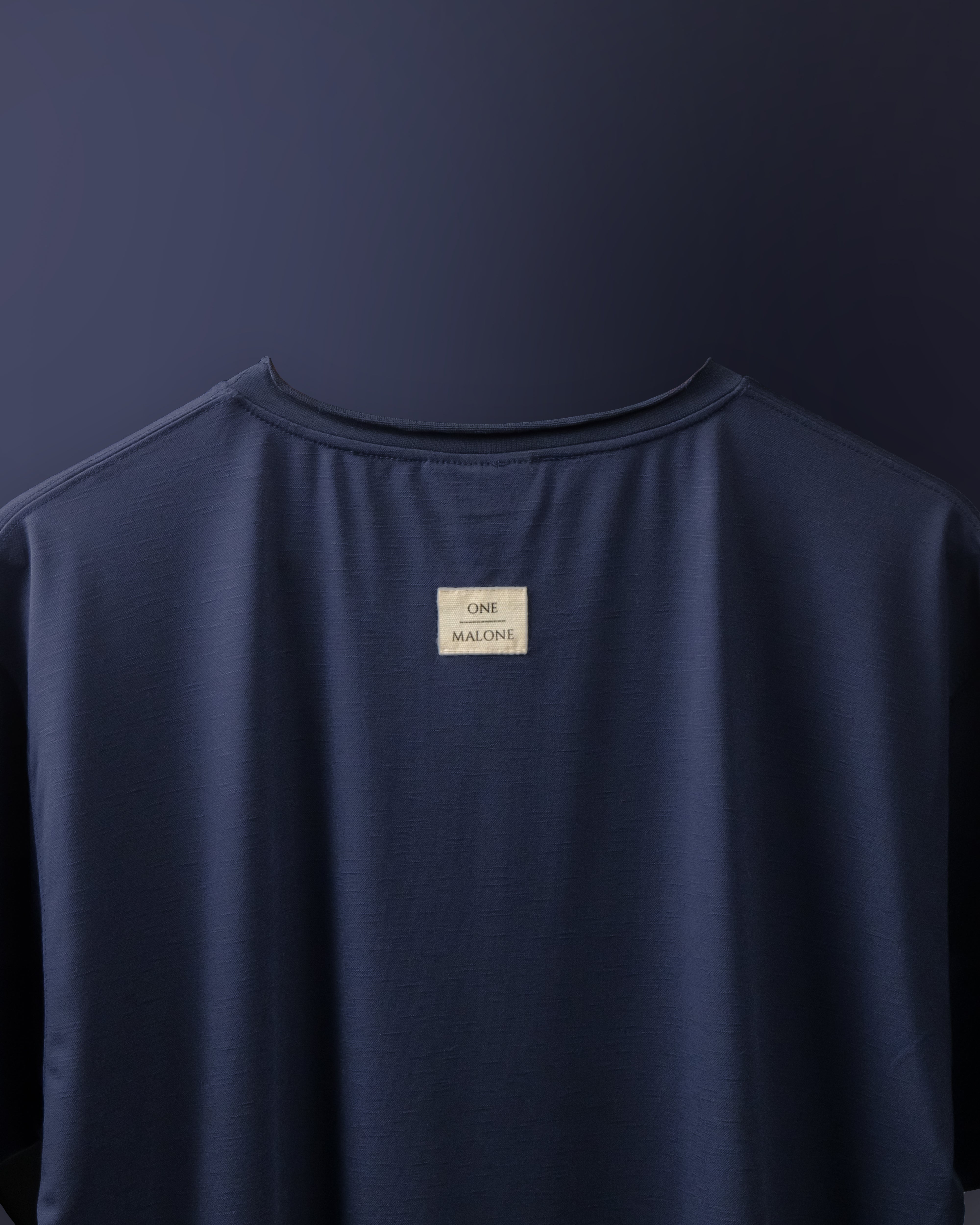 SLUB CREW NECK T-Shirt - Navy Blue