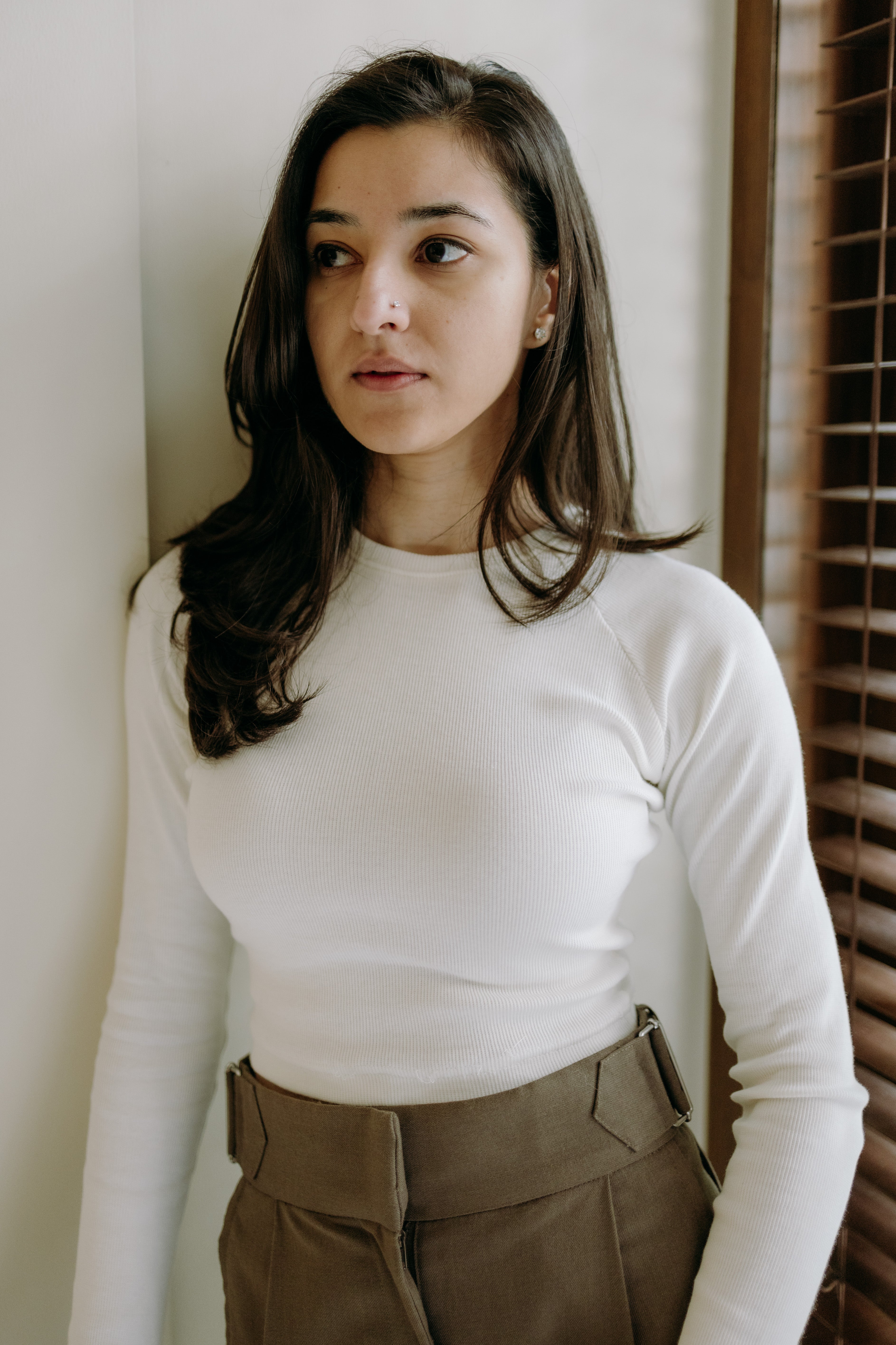 Crop Ribbed Top - White