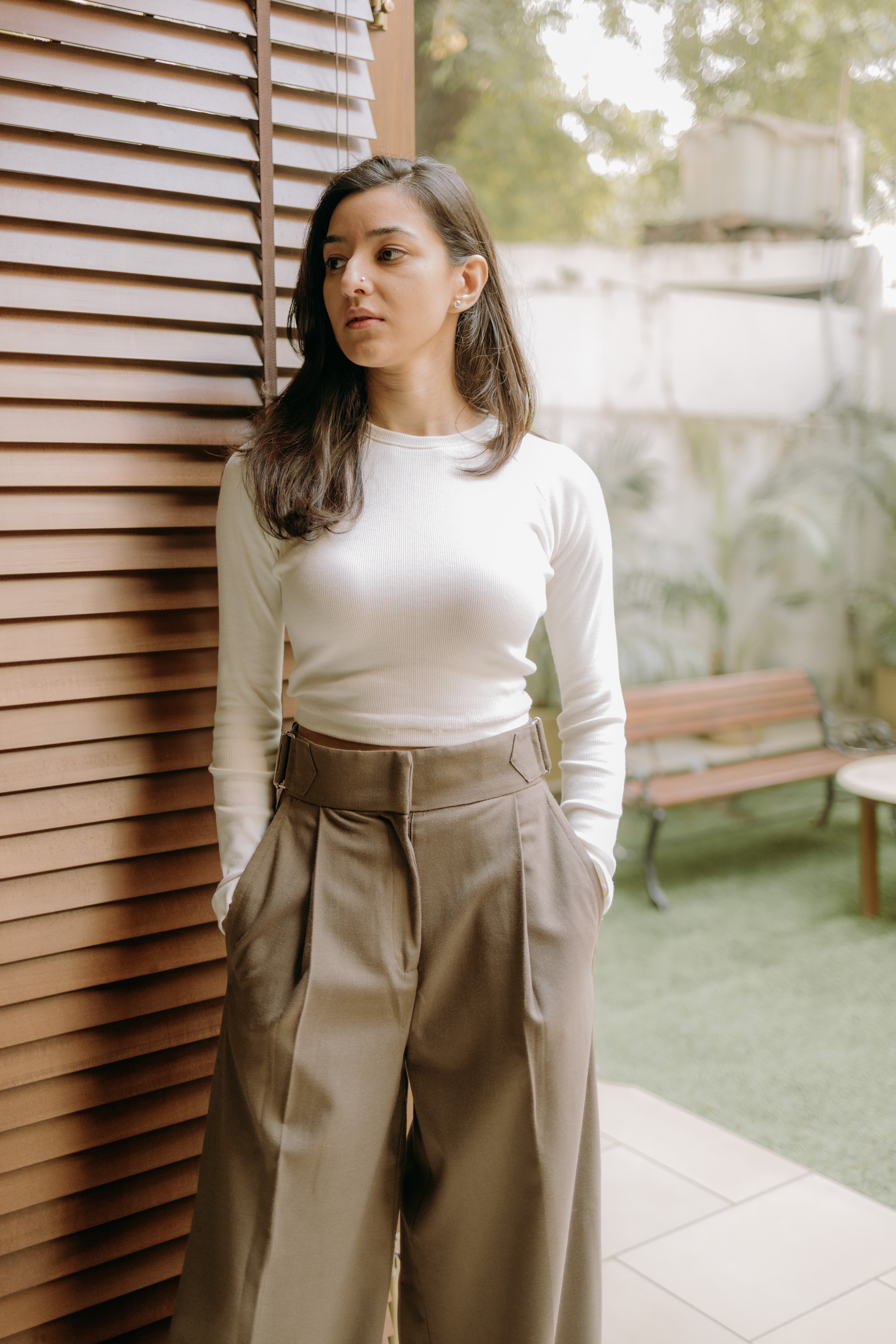 Crop Ribbed Top - White