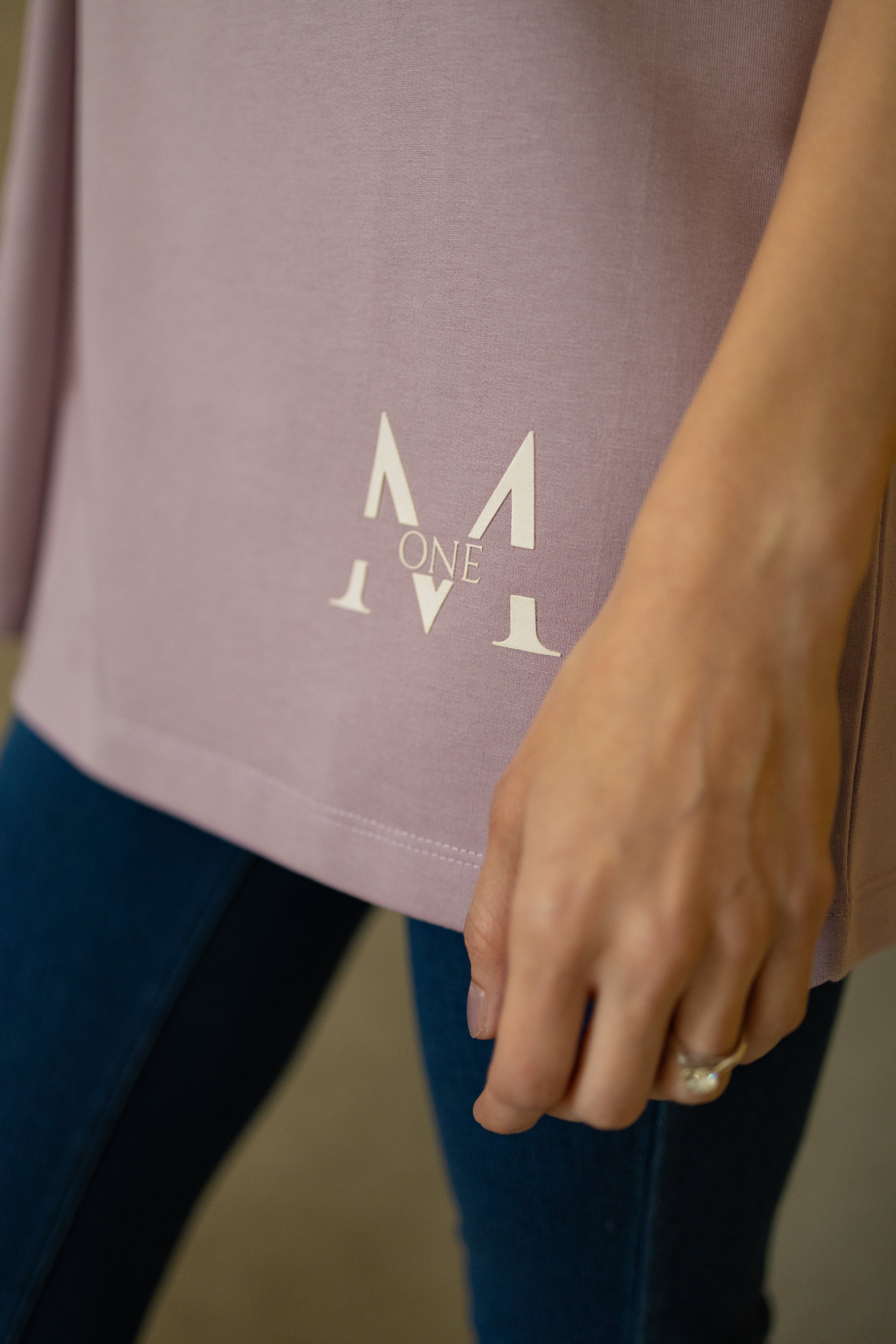 Drop Shoulder Dusty Pink T-shirt - Women