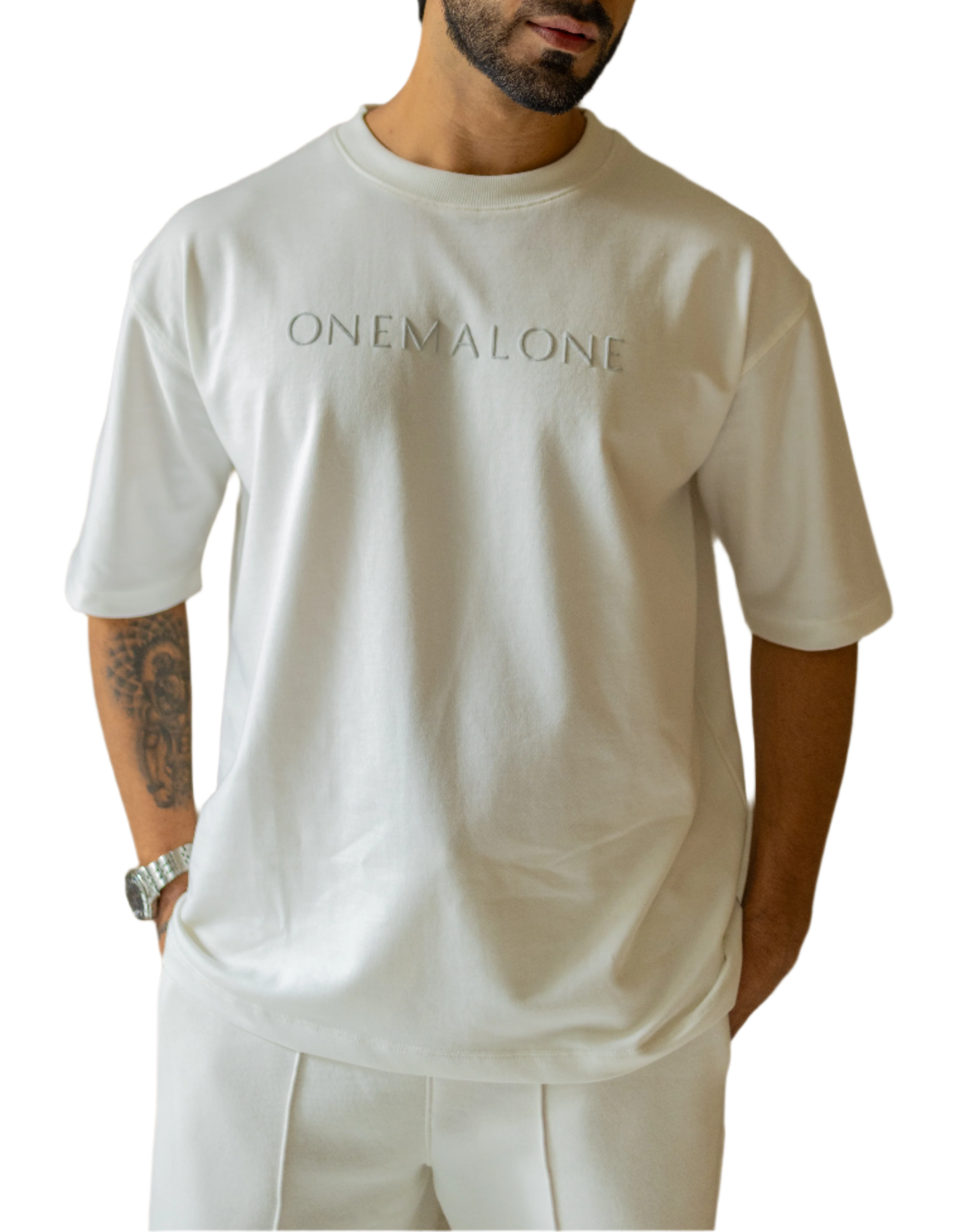 Drop Shoulder Ivory T-shirt