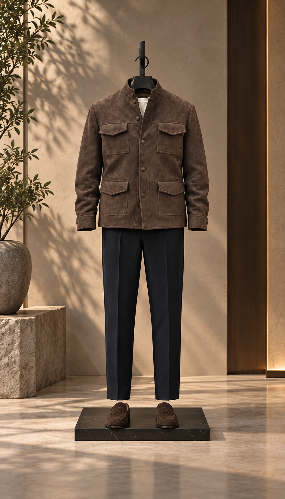 Suede SAFARI JACKET - Brown