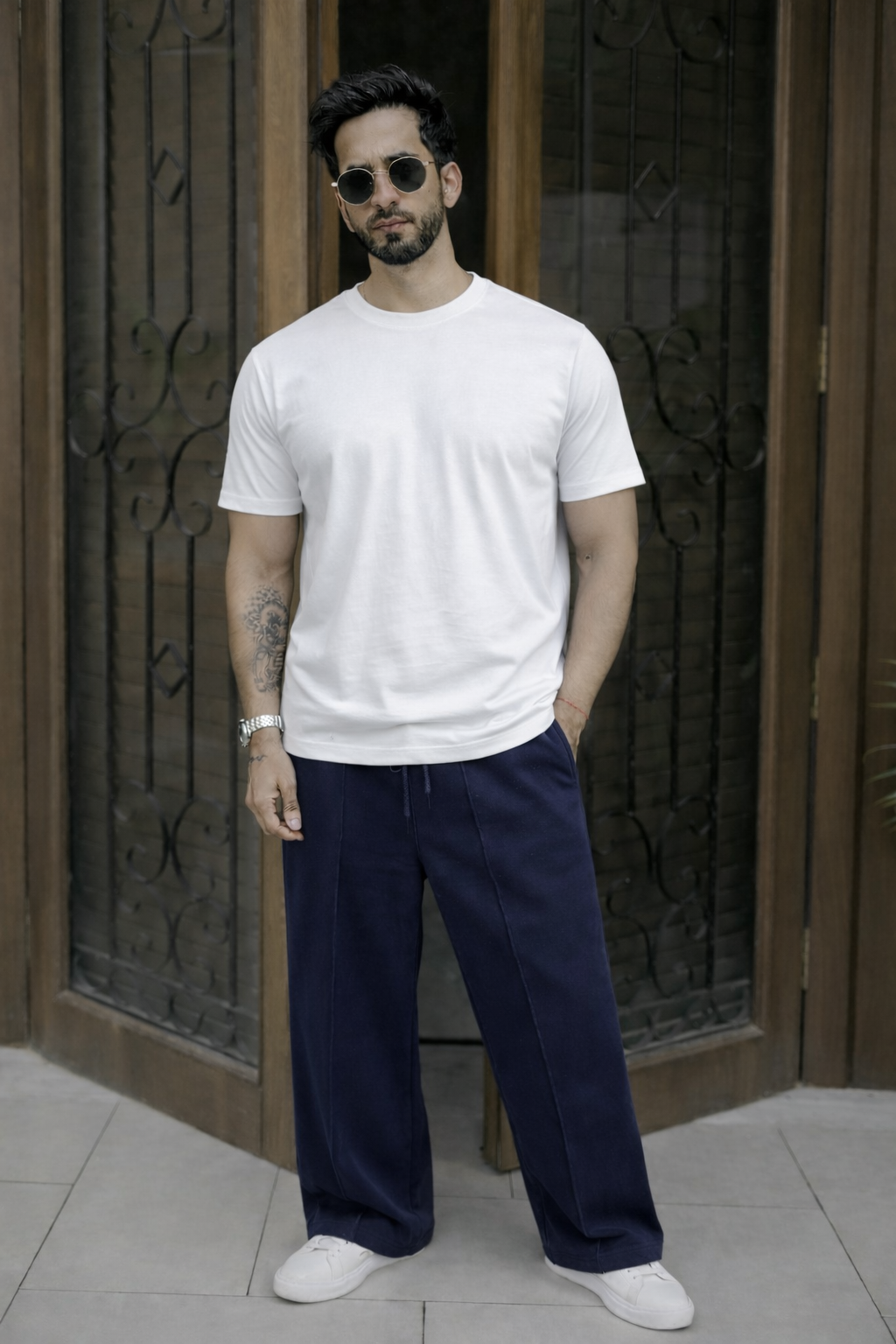 SLUB CREW NECK T-Shirt - White