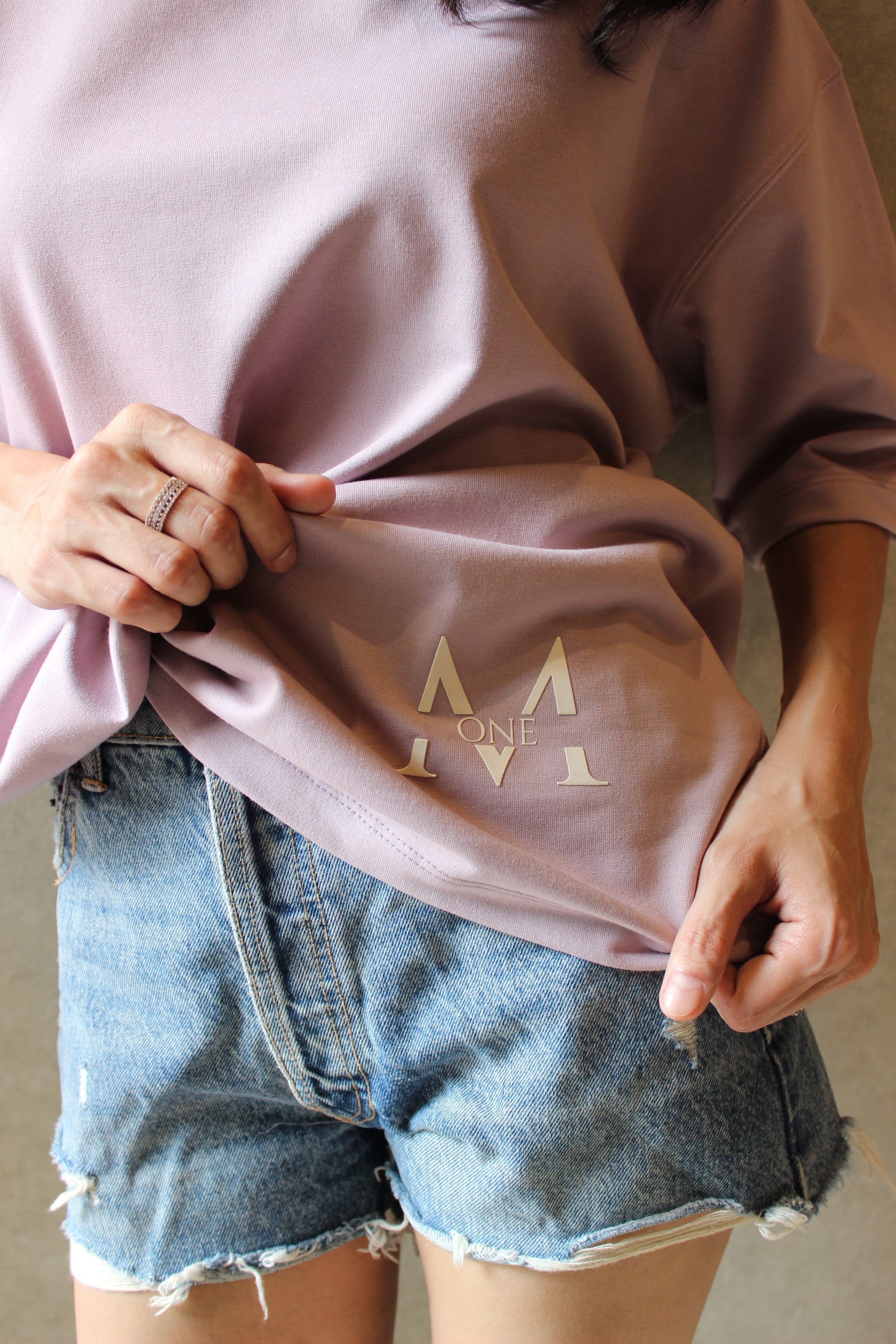 Drop Shoulder Dusty Pink T-shirt - Women