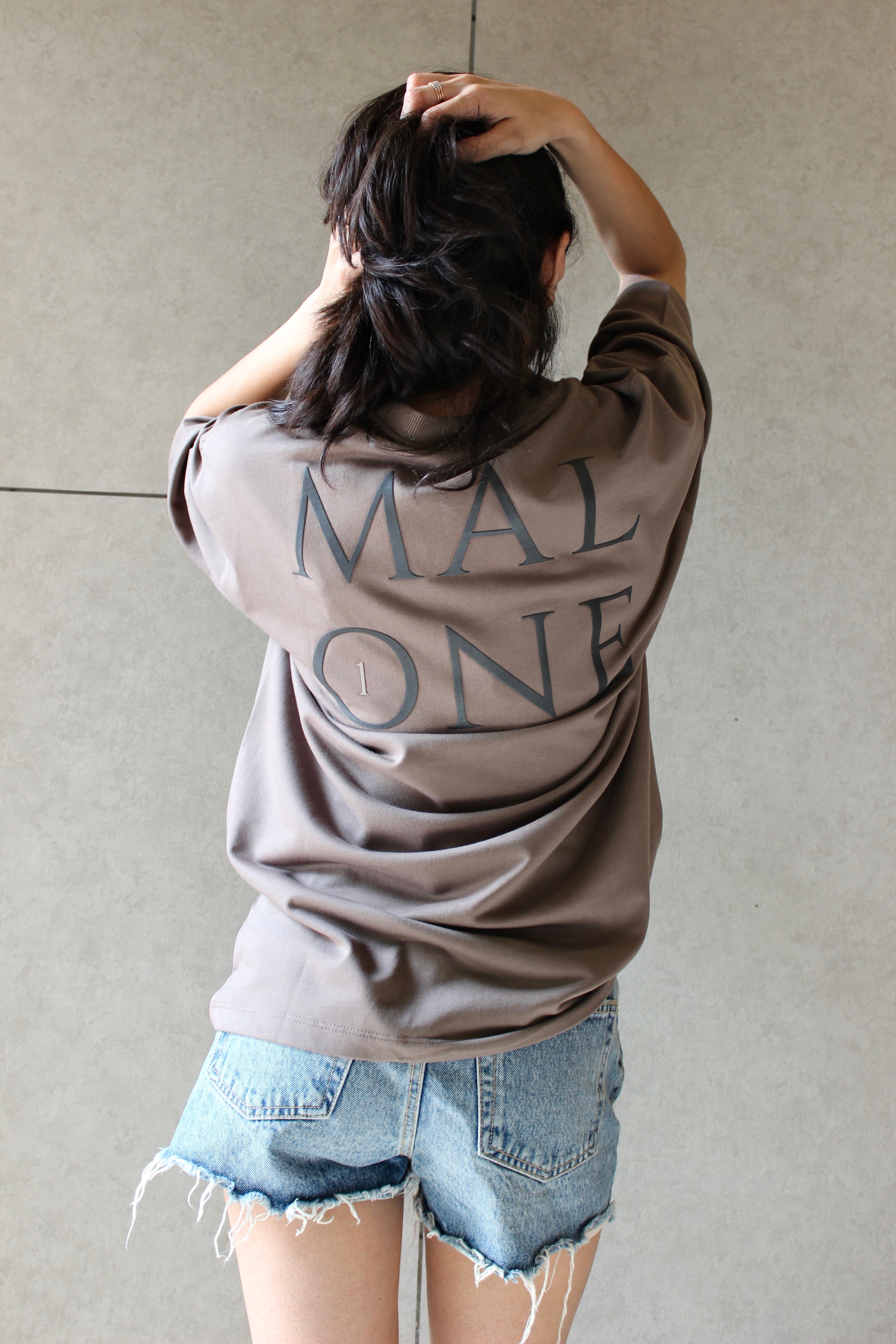 Drop Shoulder Mocha T-shirt - Women