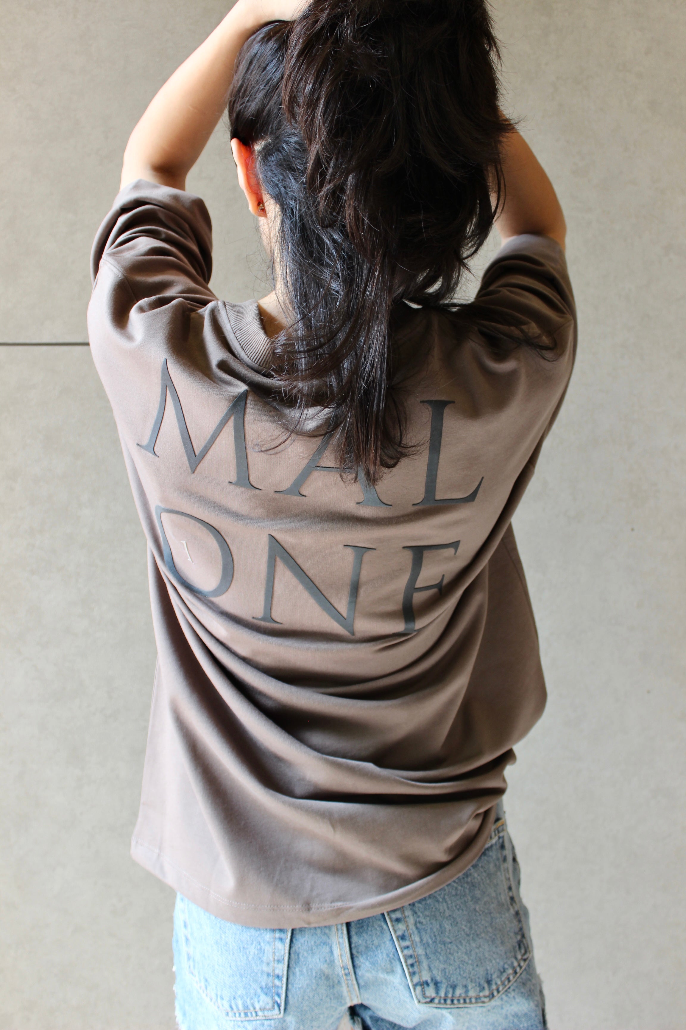 Drop Shoulder Mocha T-shirt - Women