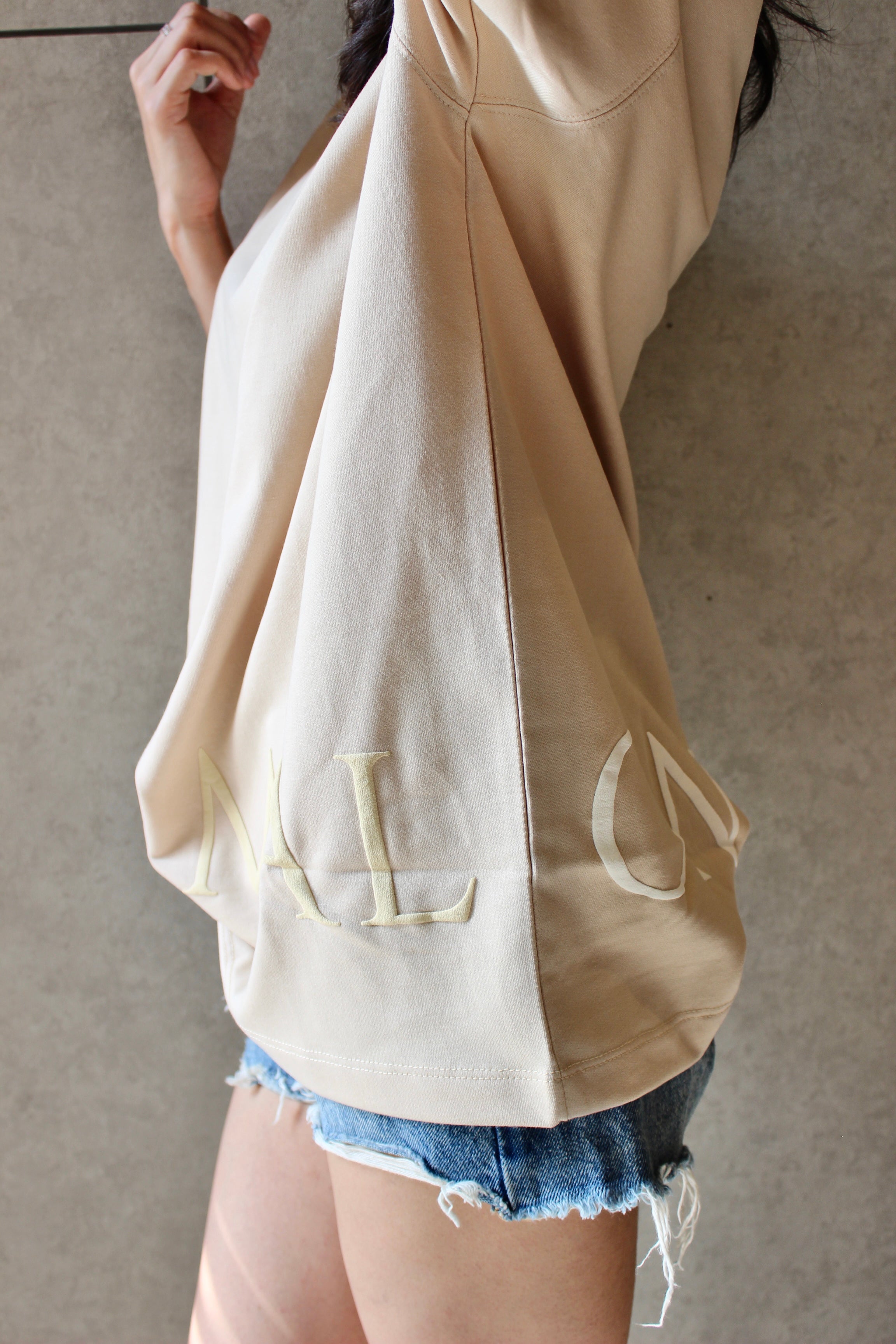 Drop Shoulder Beige - shirt - Women