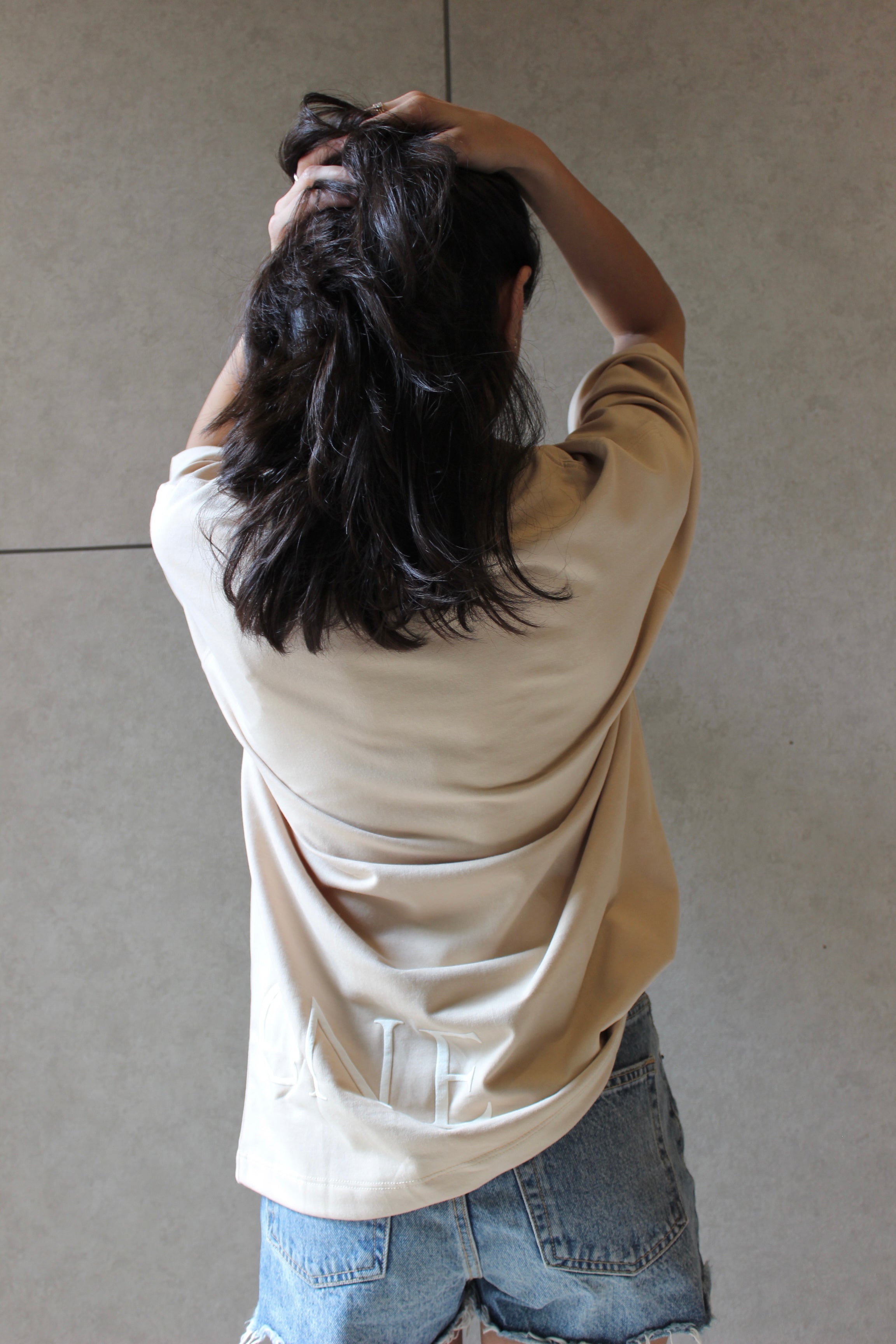 Drop Shoulder Beige - shirt - Women
