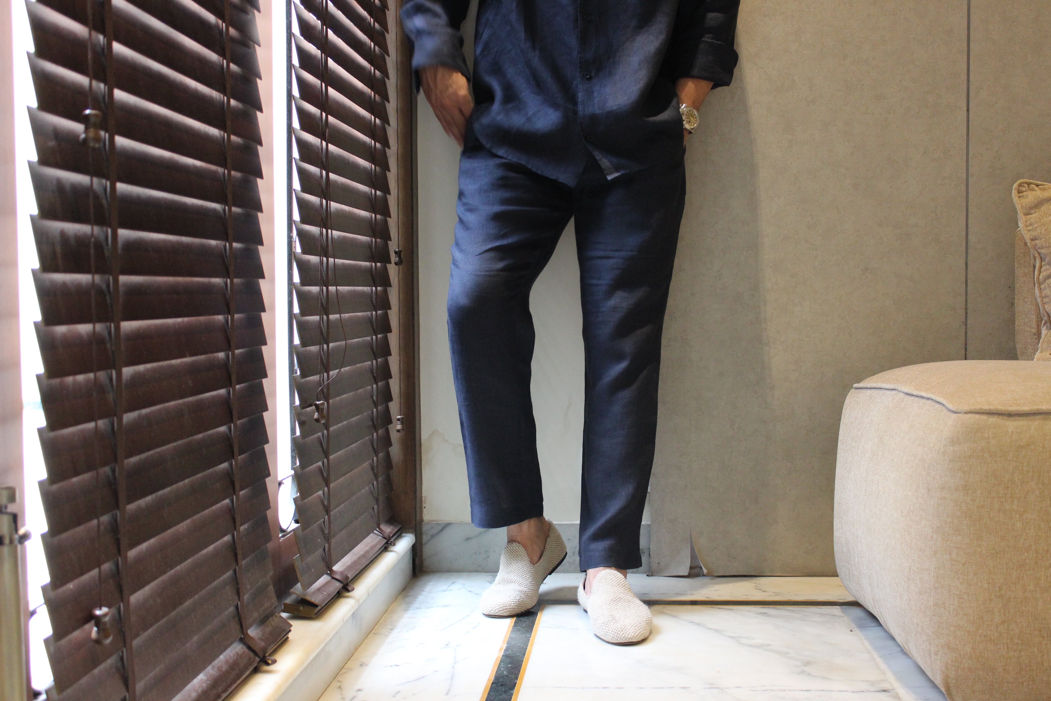 Linen Coord Set - Navy Blue