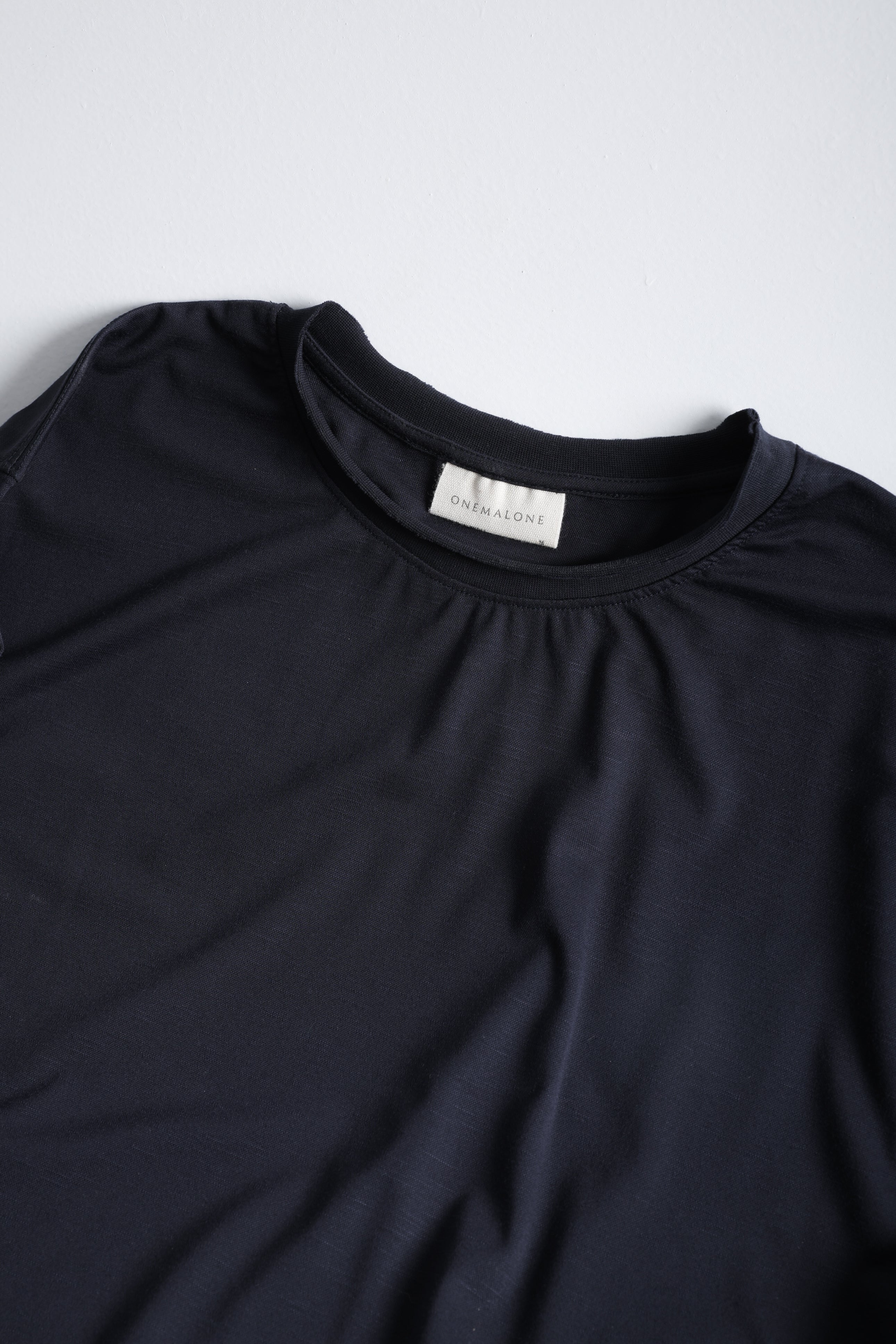 SLUB CREW NECK T-Shirt - Navy Blue