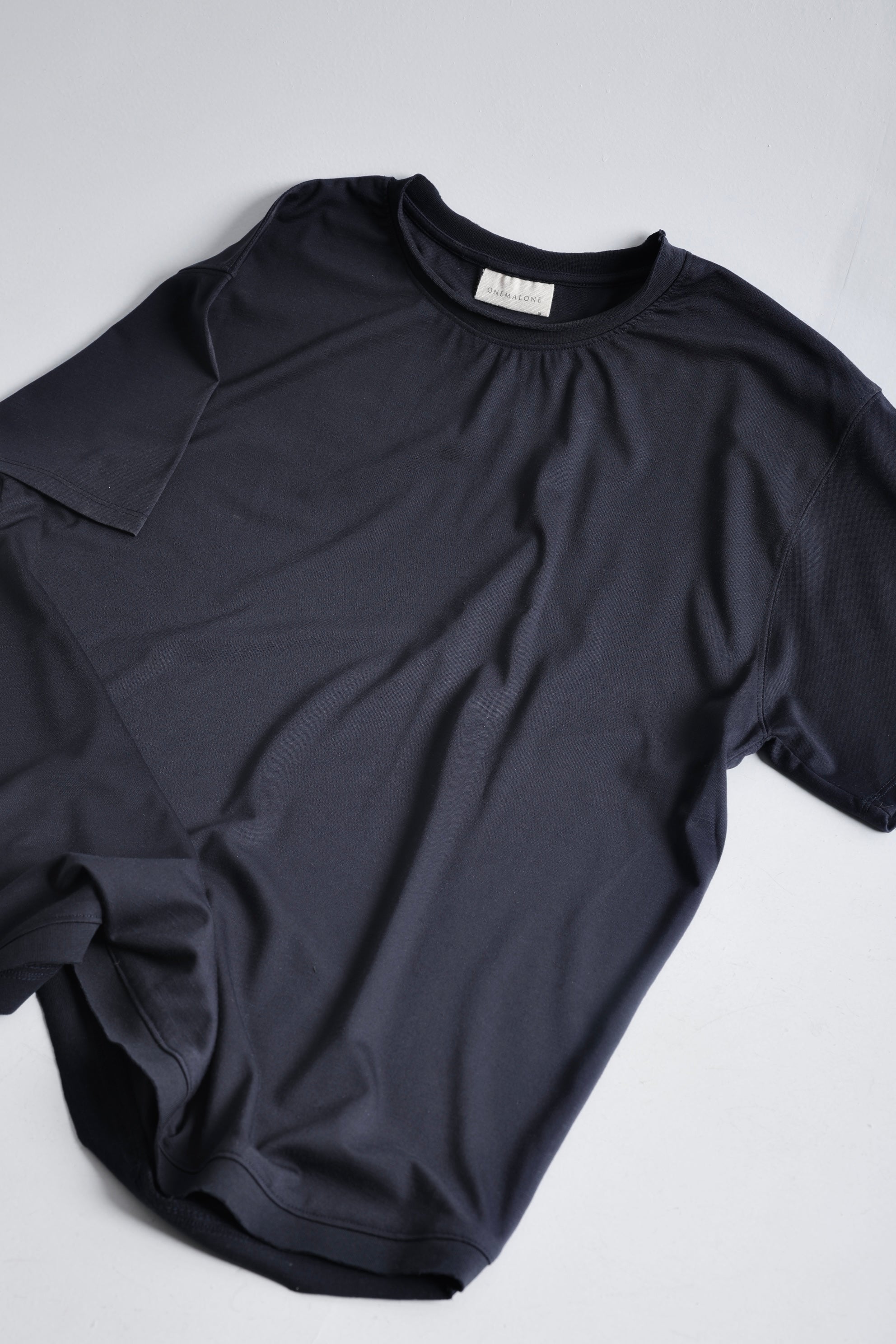 SLUB CREW NECK T-Shirt - Navy Blue
