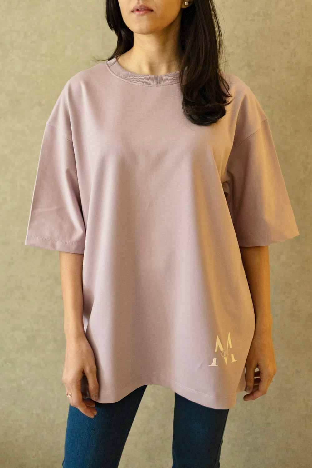 Drop Shoulder Dusty Pink T-shirt - Women