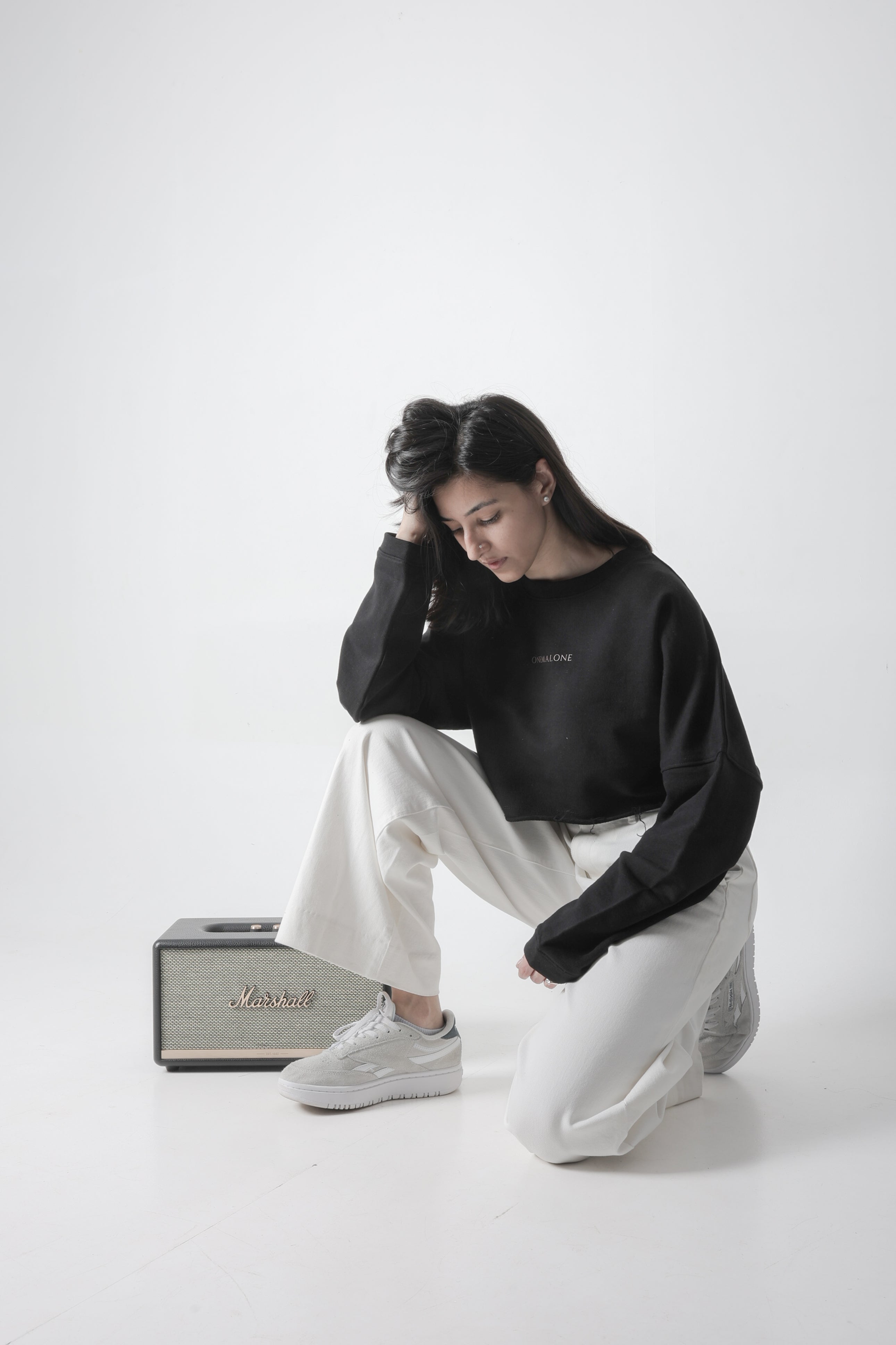 Crop Crew Sweatshirt - Black
