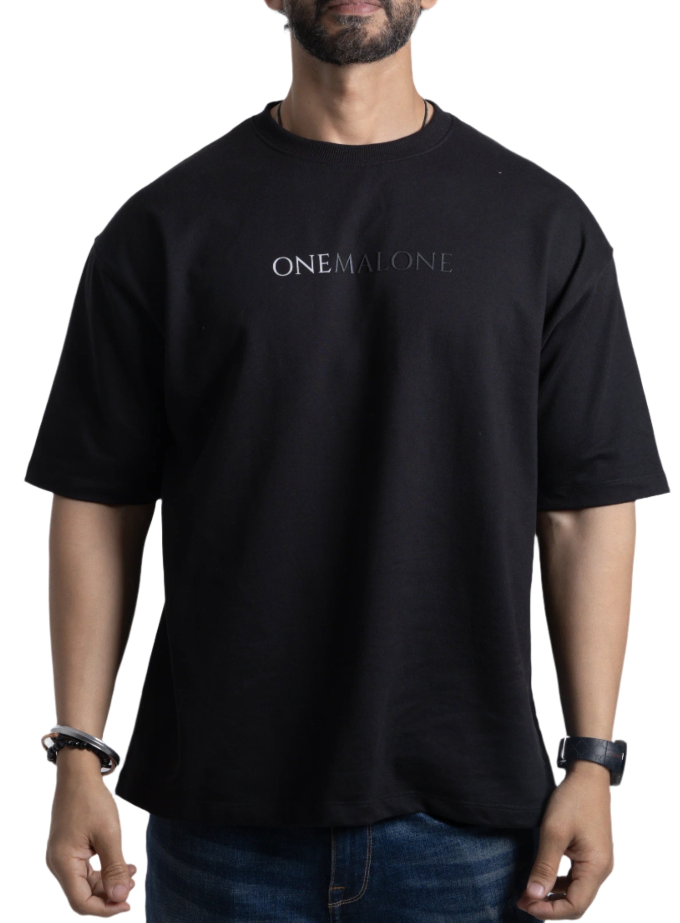 Drop Shoulder Black T-shirt