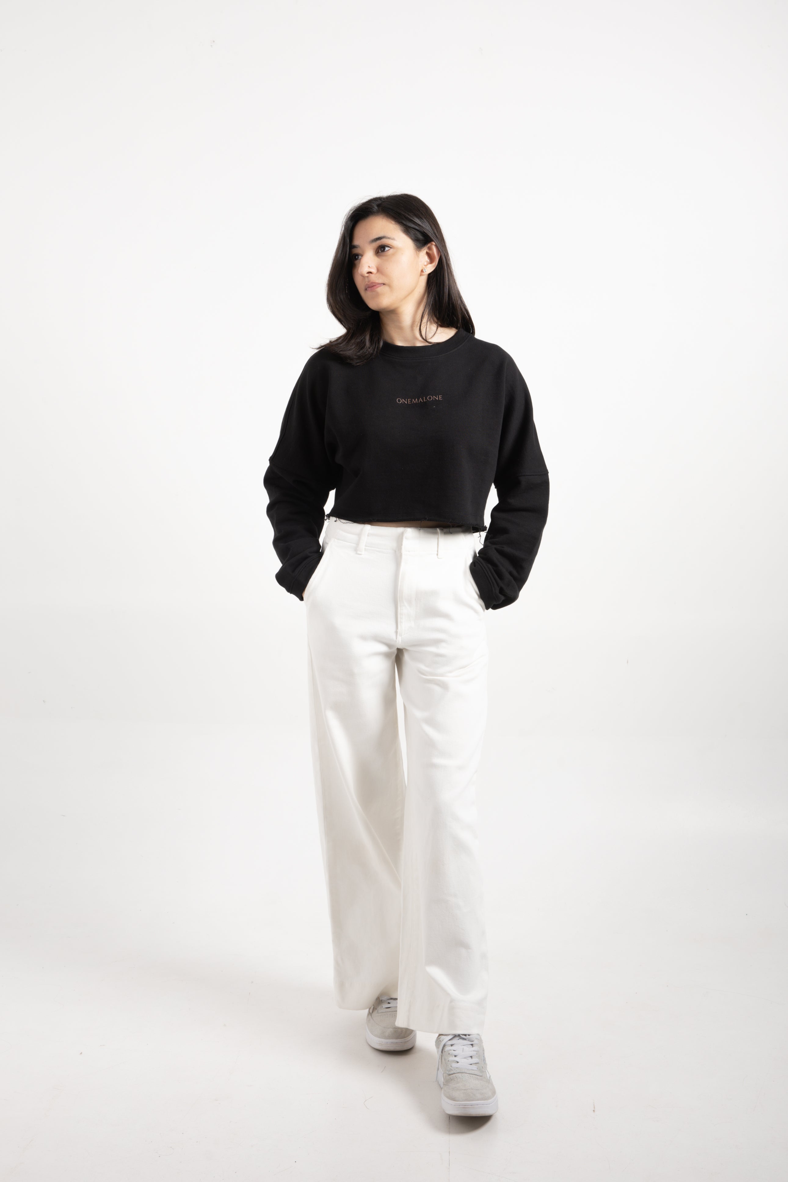Crop Crew Sweatshirt - Black
