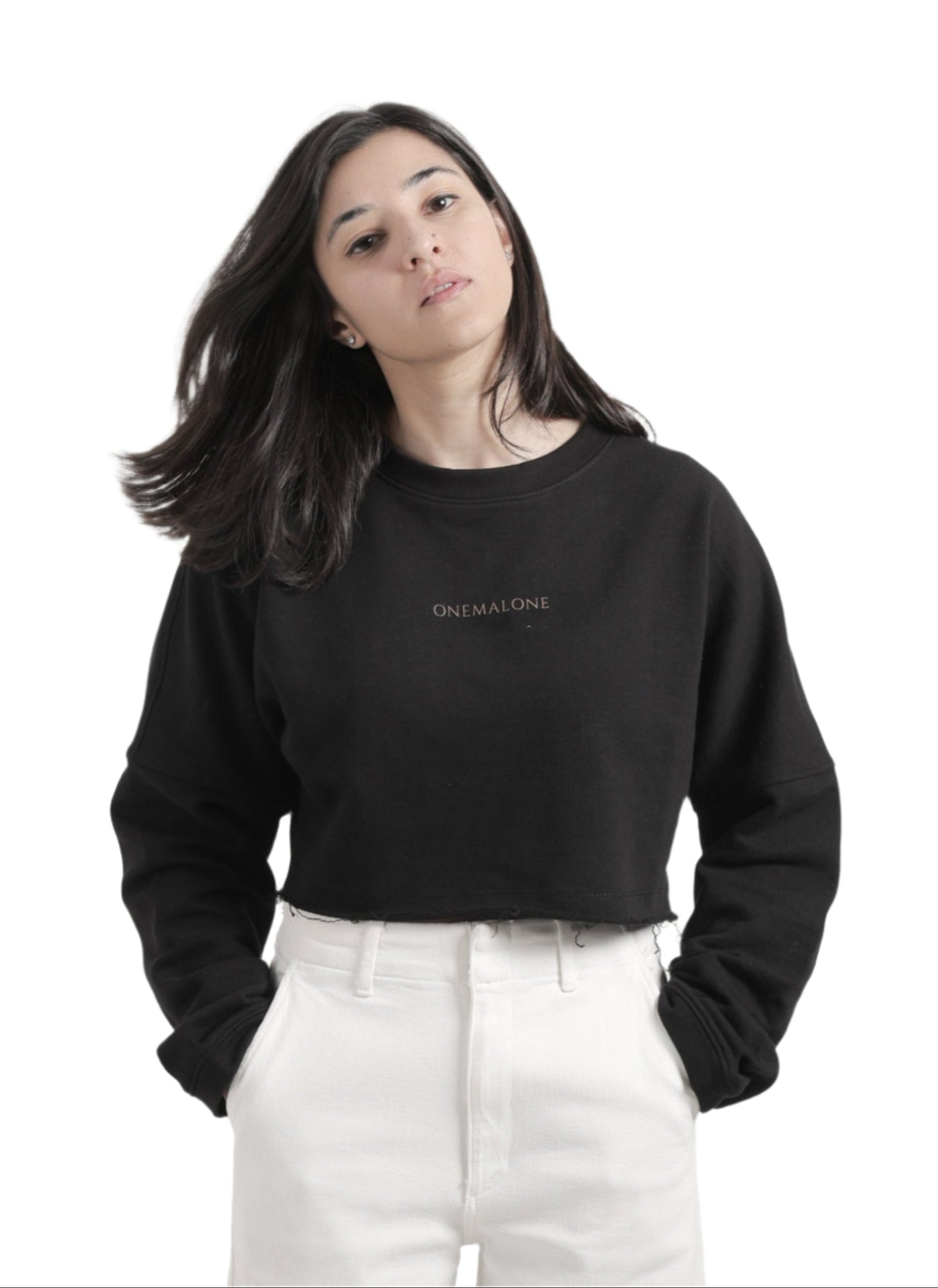 Crop Crew Sweatshirt - Black