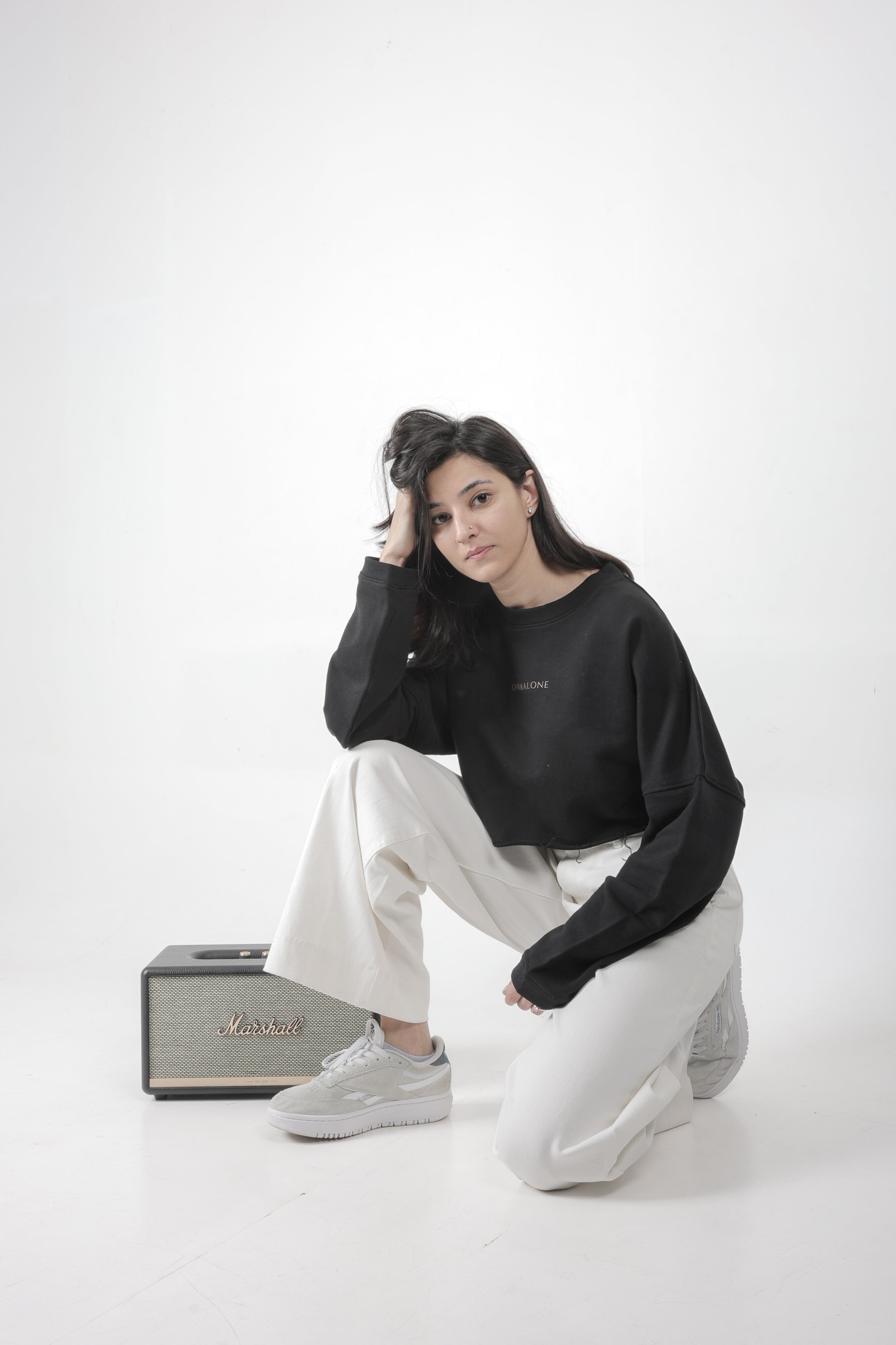 Crop Crew Sweatshirt - Black