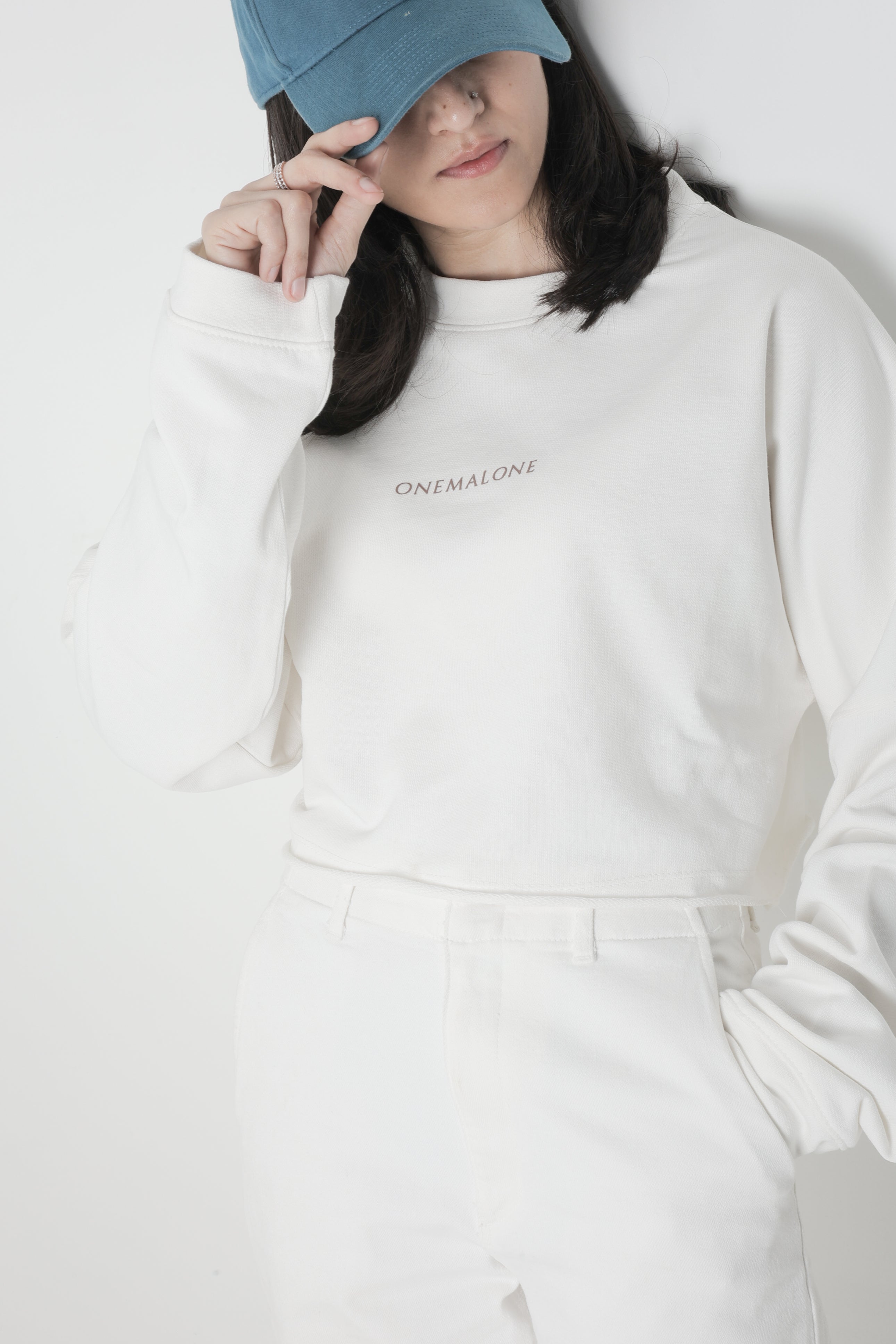 Crop Crew Sweatshirt - White