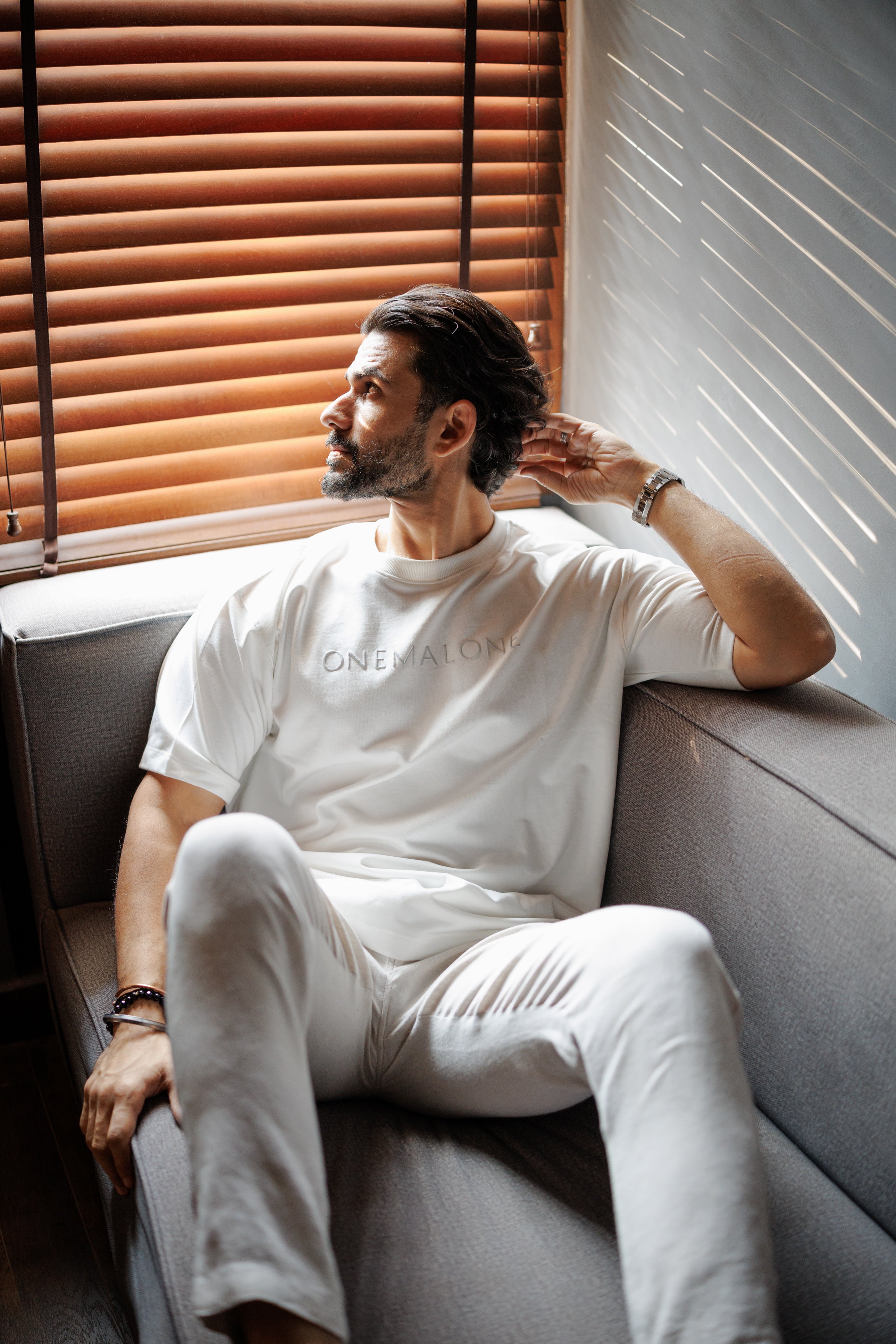 Drop Shoulder Ivory T-shirt