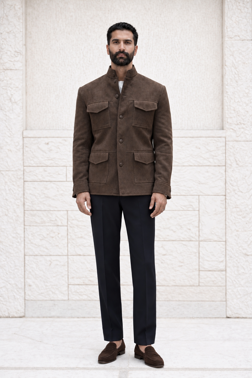 Suede SAFARI JACKET - Brown