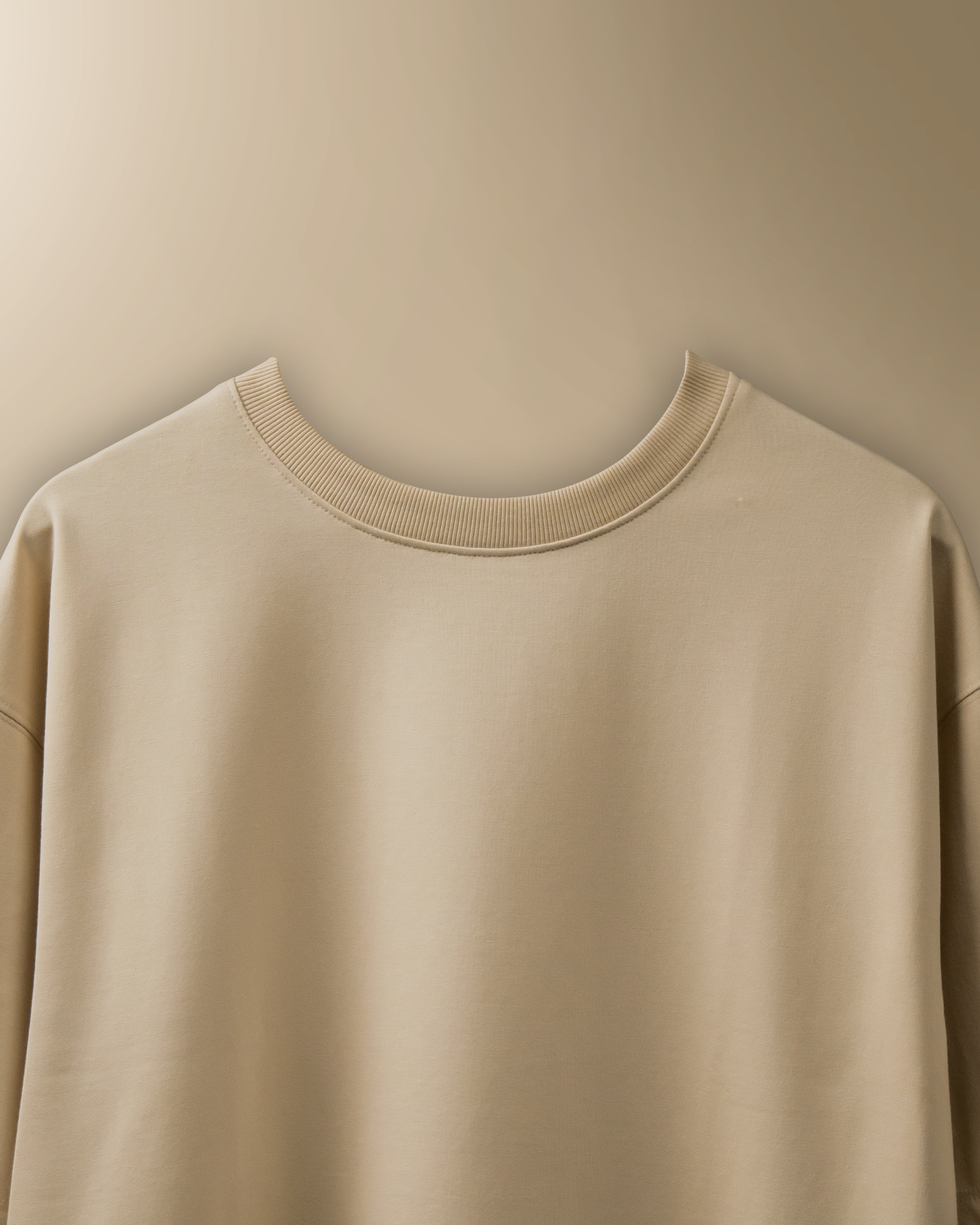 Drop Shoulder Beige T-shirt