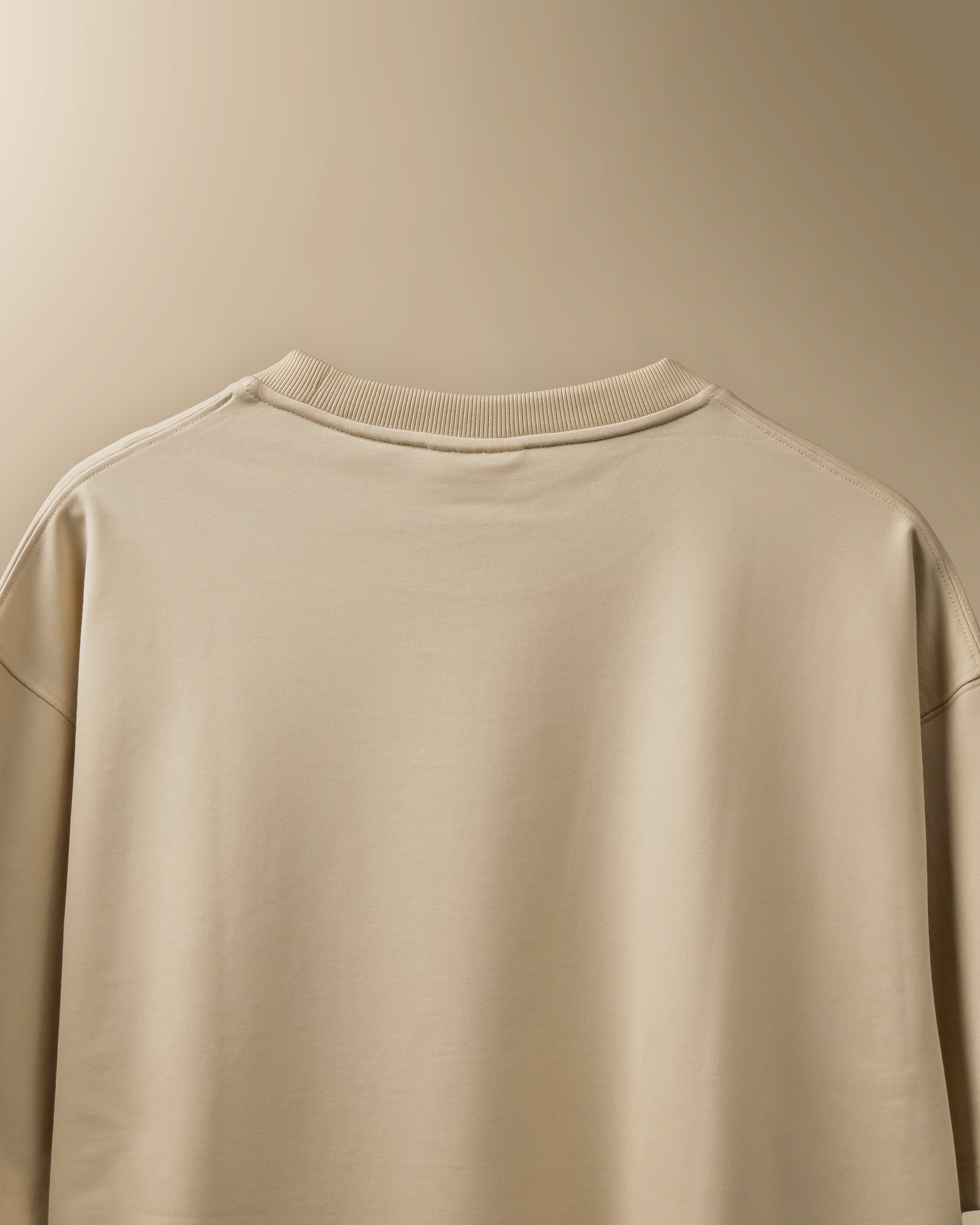Drop Shoulder Beige T-shirt