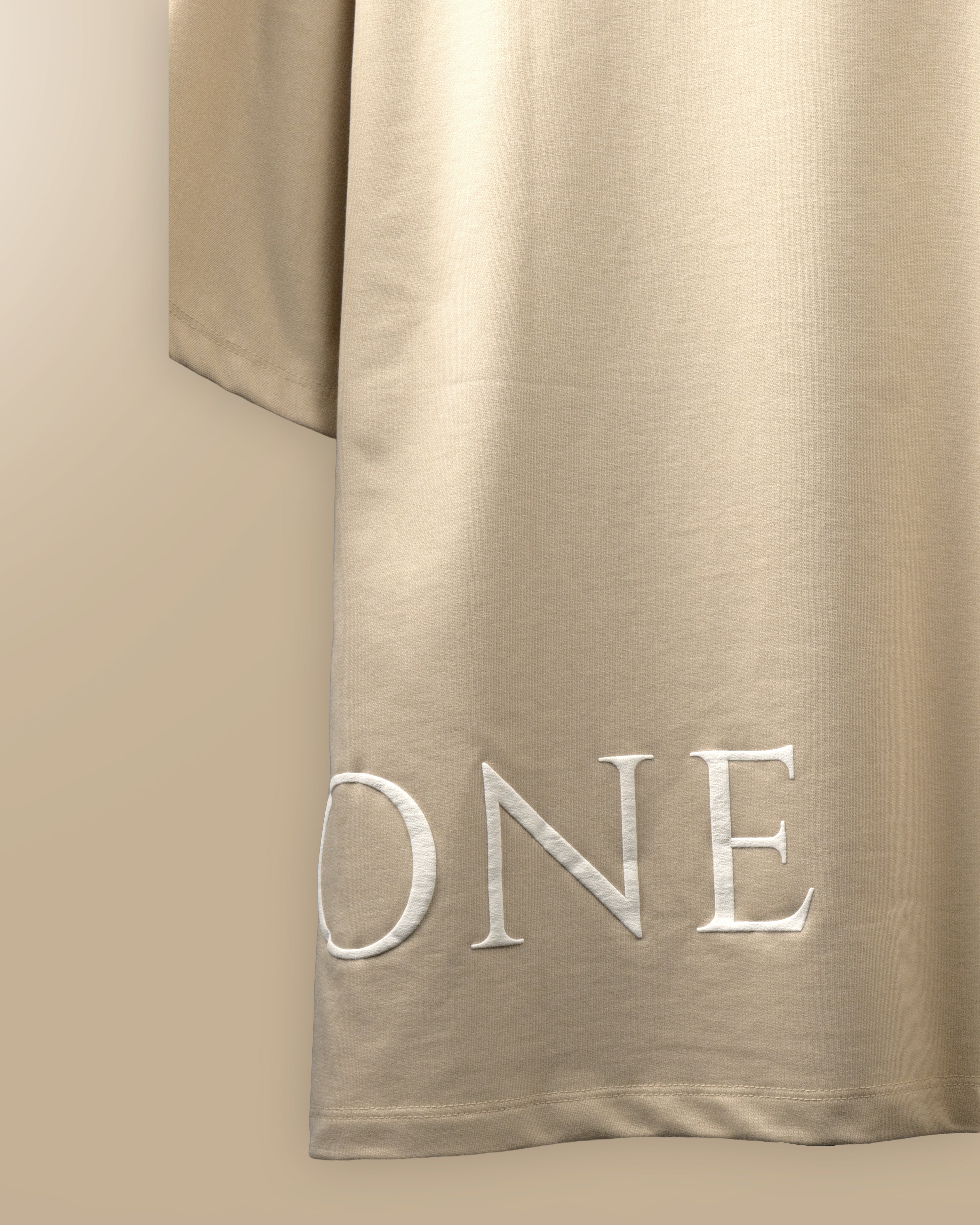 Drop Shoulder Beige T-shirt