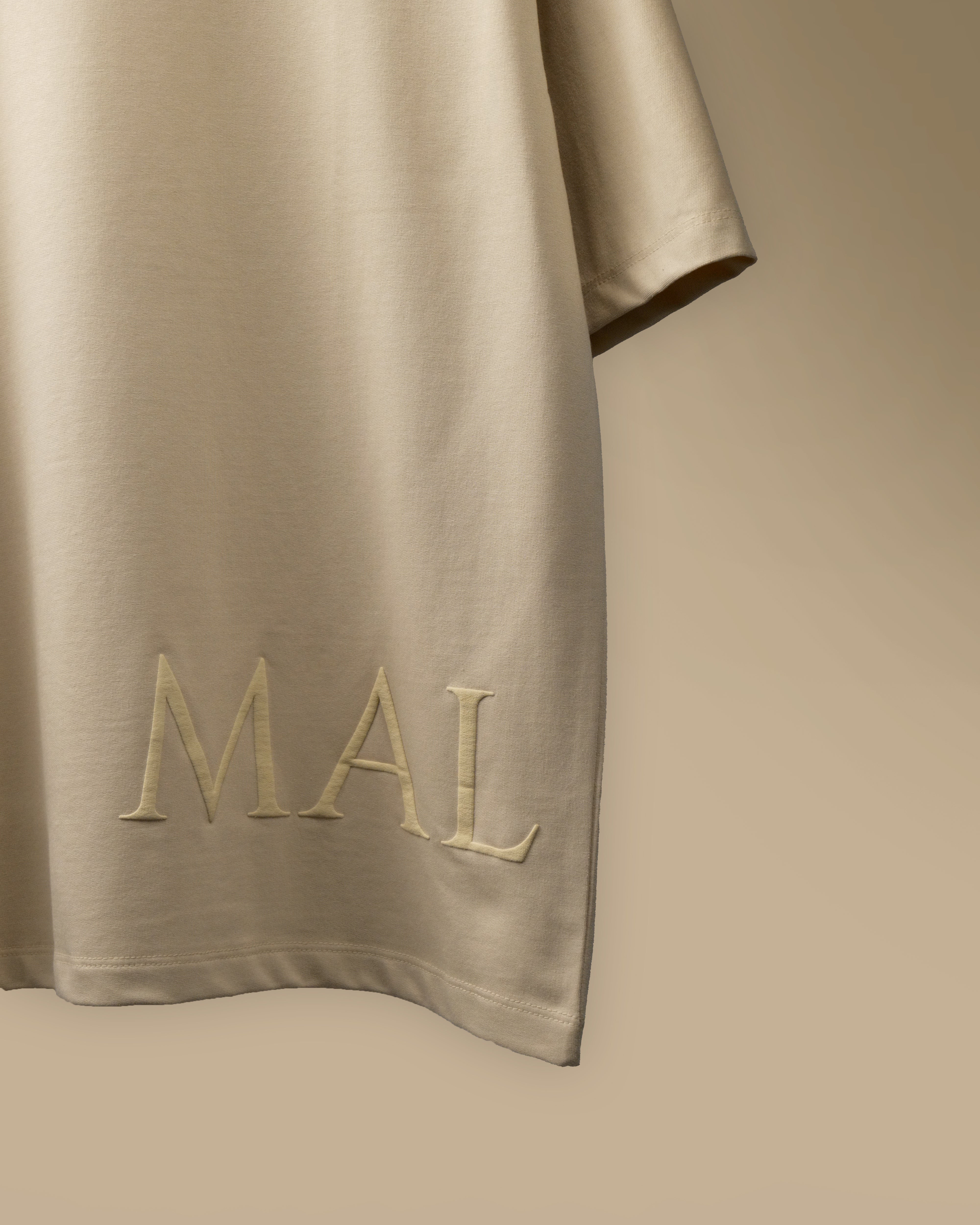 Drop Shoulder Beige T-shirt