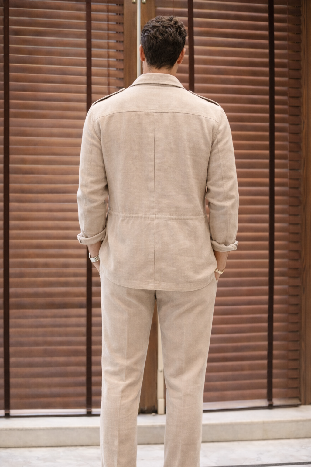 Linen Shacket - Beige