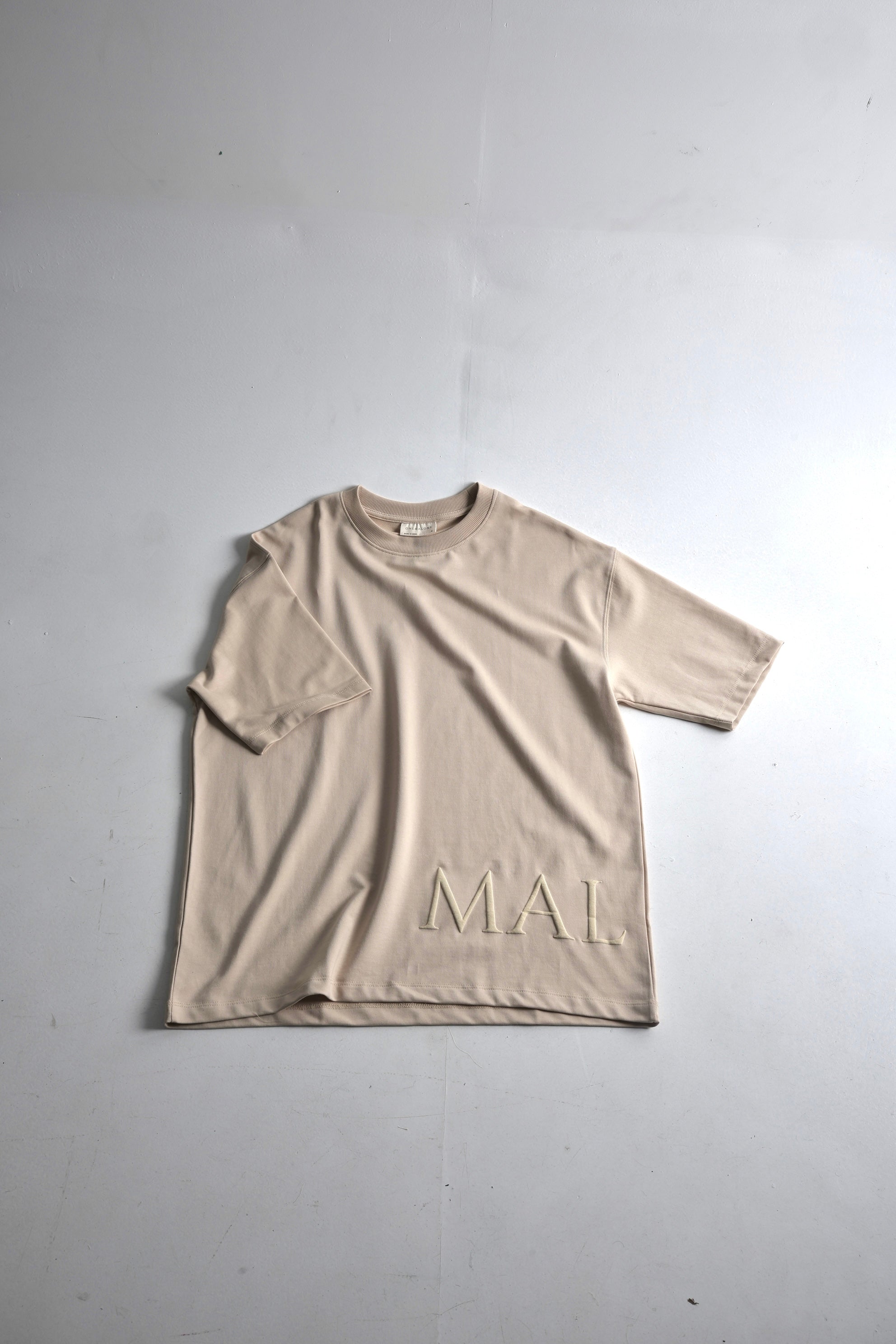 Drop Shoulder Beige T-shirt