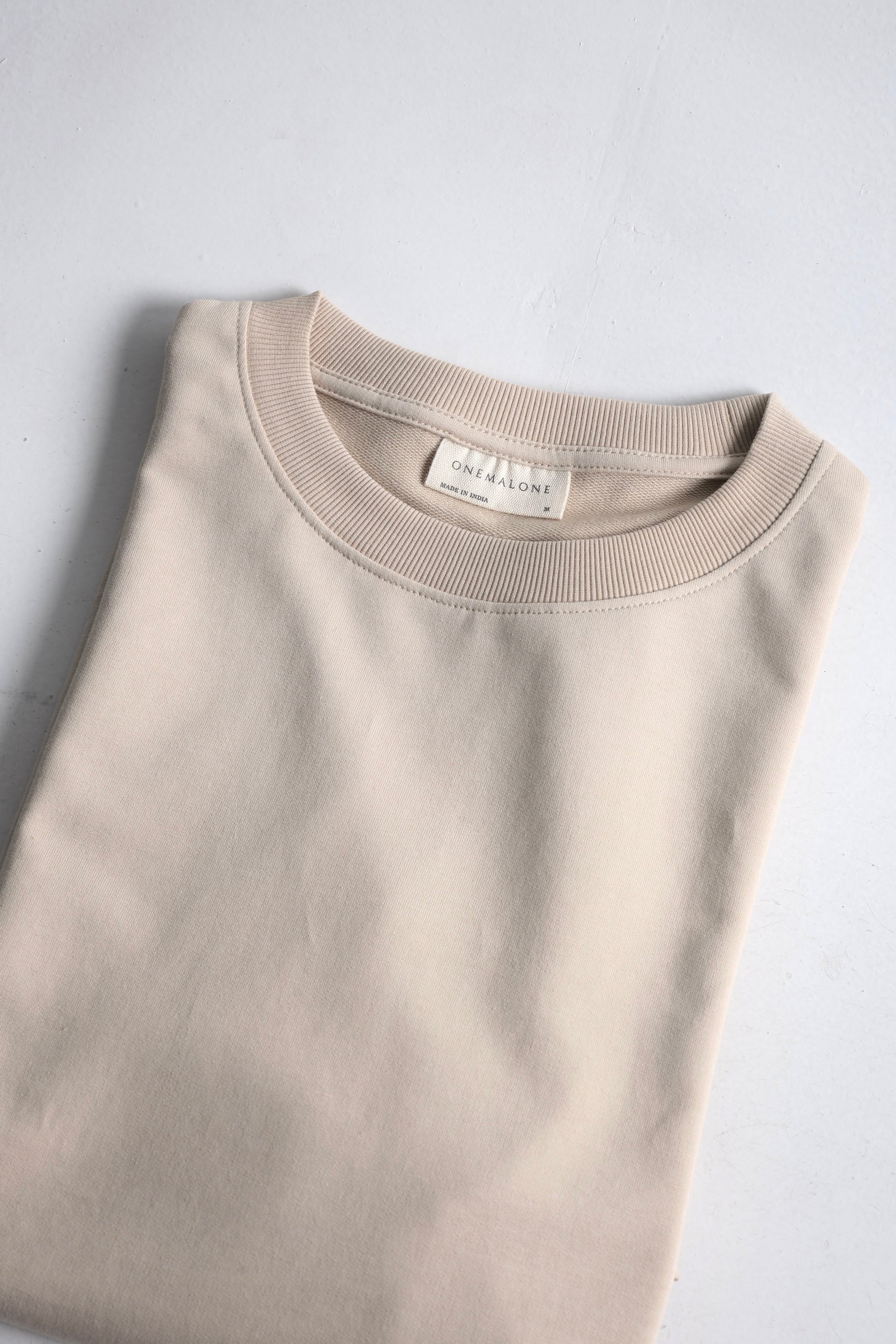 Drop Shoulder Beige T-shirt