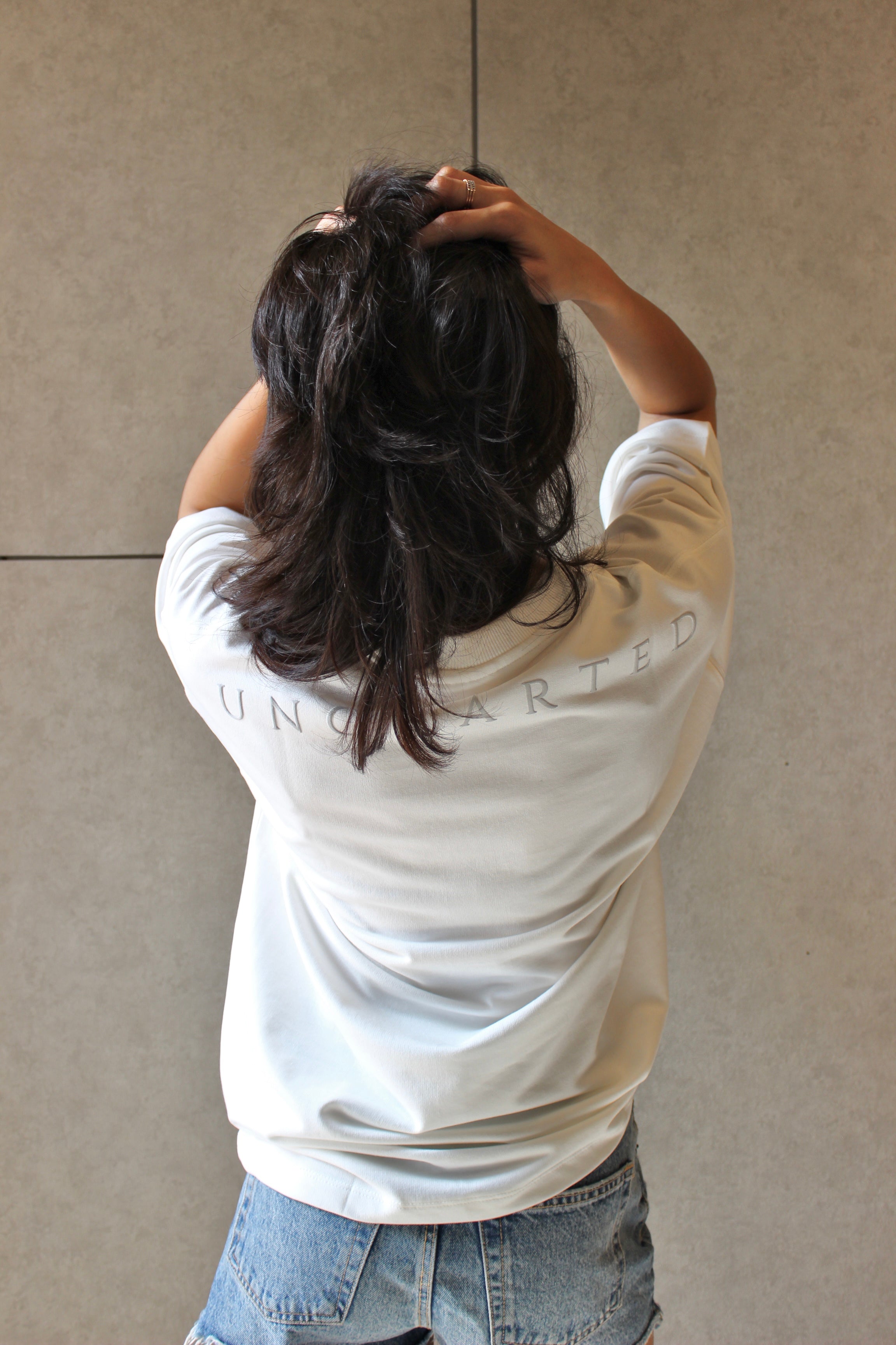 Drop Shoulder Ivory T-shirt - Women