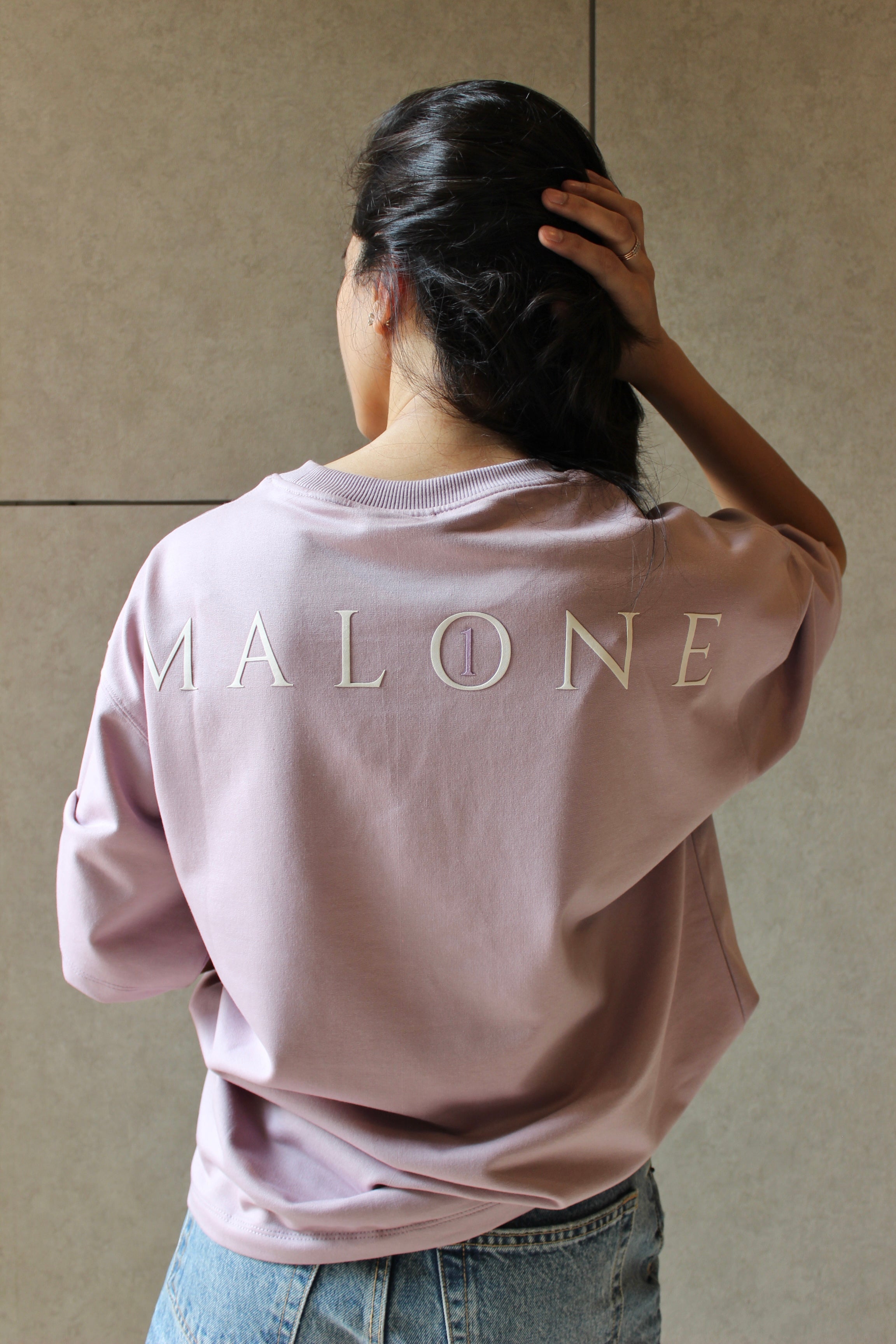 Drop Shoulder Dusty Pink T-shirt - Women