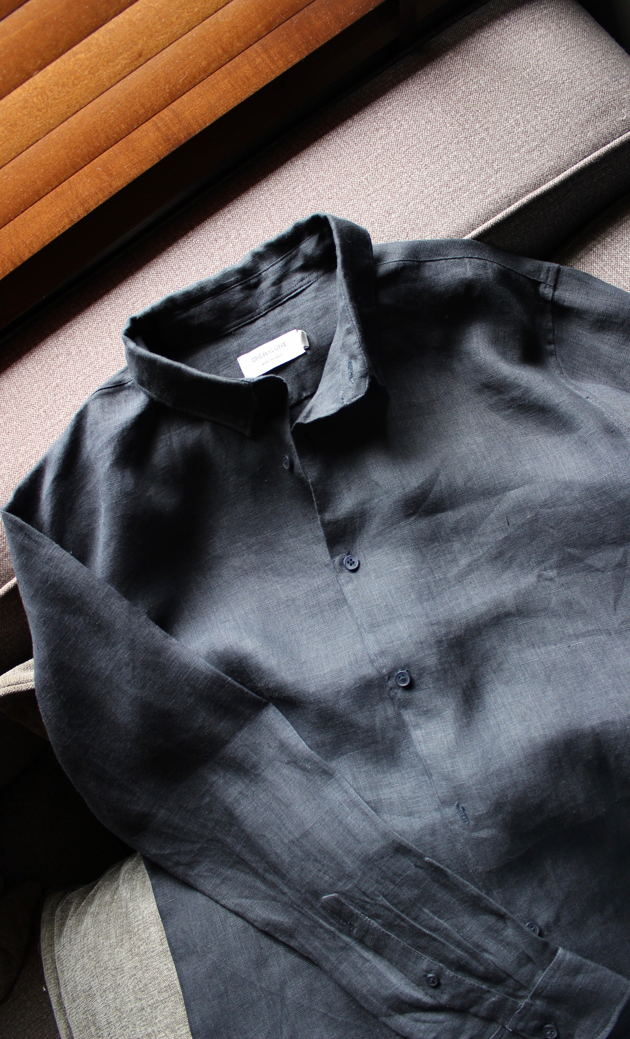 Navy Linen Shirt