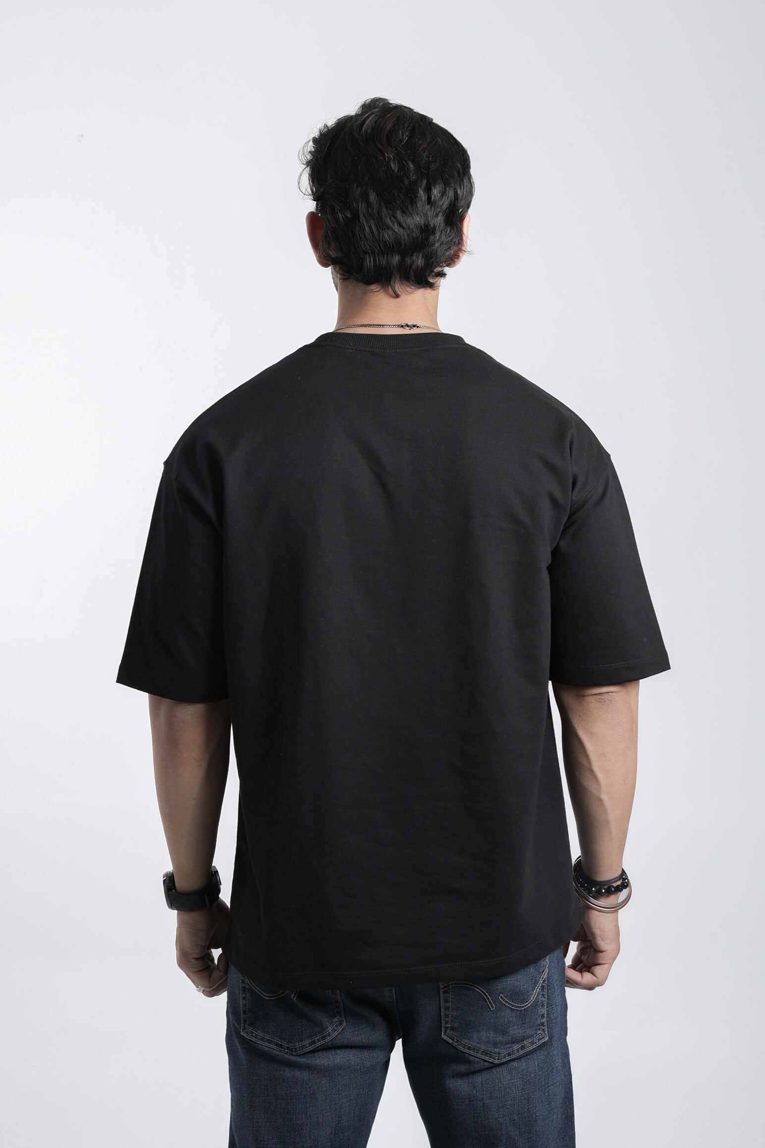 Drop Shoulder Black T-shirt
